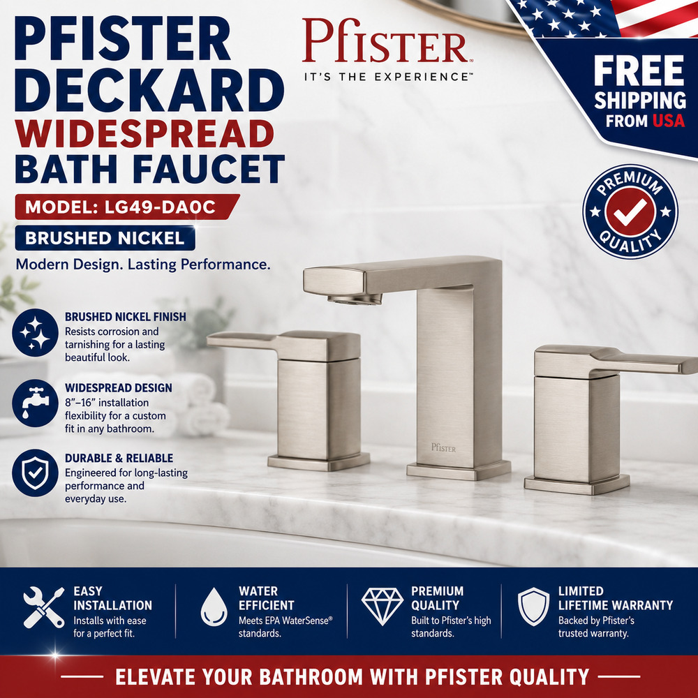 Pfister LG49-DA0C Deckard Widespread Bath Faucet, Brushed Nickel